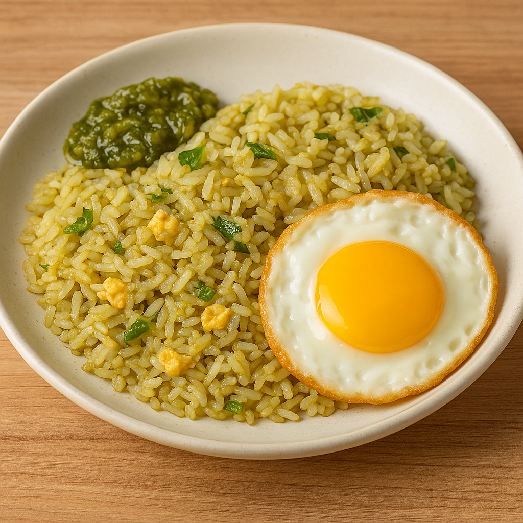 Nasi goreng cabe ijo dengan telur mata sapi dan sambal hijau khas DapurAwit