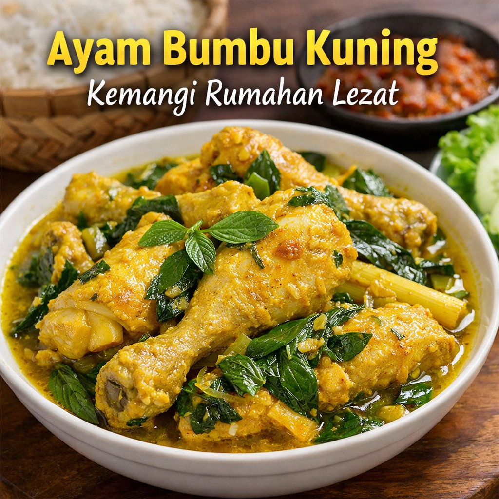 ayam bumbu kuning kemangi rumahan lezat